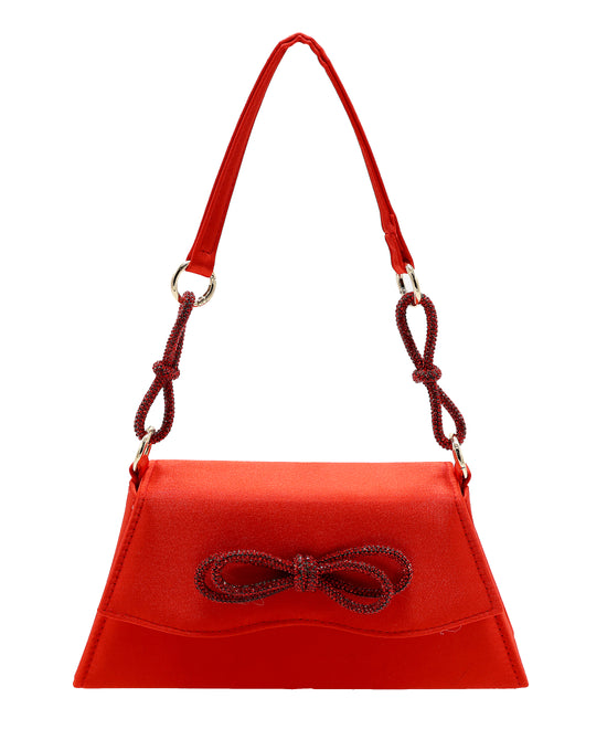 
Rhinestone Bow Evening Bag in RED view 1