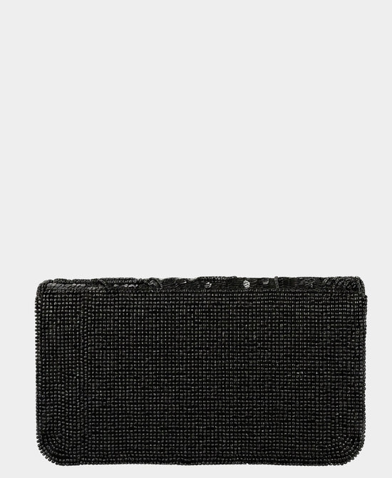
Flower Beaded Clutch Bag w/ Sequins in BLACK view 2