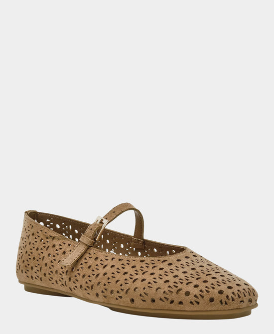 
Perforated Mary Jane Ballet Flat in LIGHT BROWN view 1