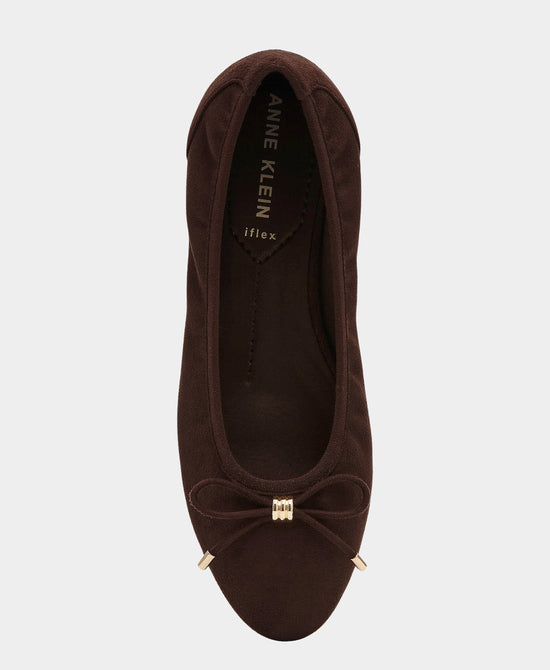 
Faux Suede Pump w/ Bow in CHOCOLATE BROWN view 2