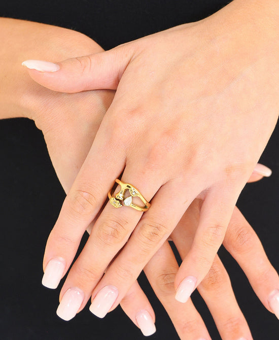 
Statement Cubic Zirconia Ring in GOLD view 1