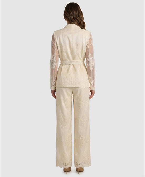 
Lace Blazer & Pant - 2 Pc Set in CREAM view 2