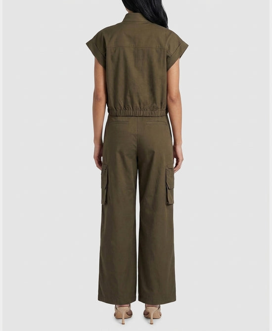 
Utility Lace Up Bubble Top & Cargo Pant - 2 Pc Set in OLIVE view 2