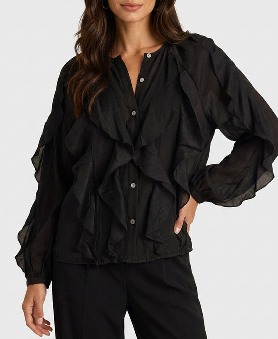
Ruffle Blouse in BLACK view 1