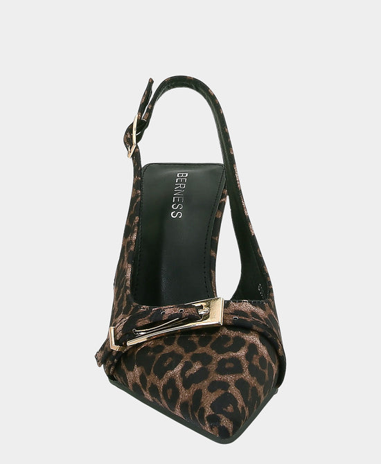 
Leopard Print Buckle Slingback Pump in BROWN/BLACK view 2