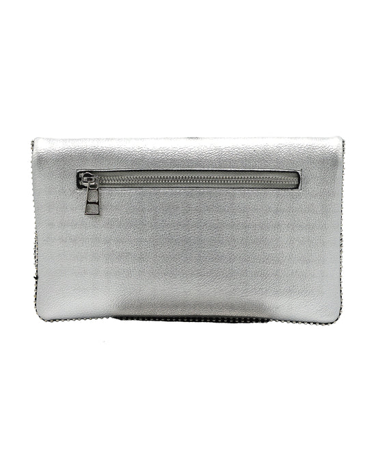 
Faux Leather Crossbody Bag w/ Studs in SILVER view 2