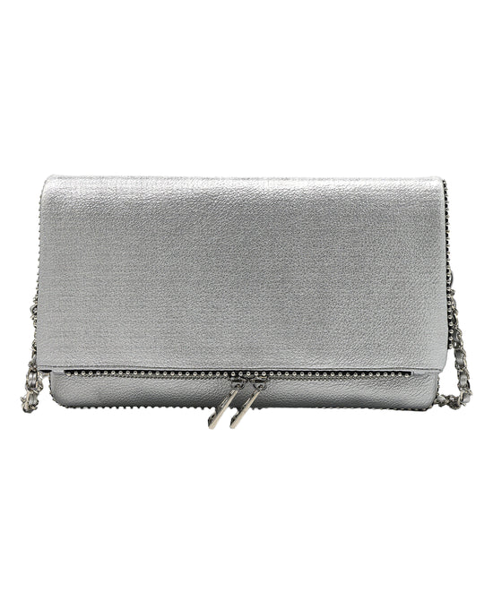 
Faux Leather Crossbody Bag w/ Studs in SILVER view 1