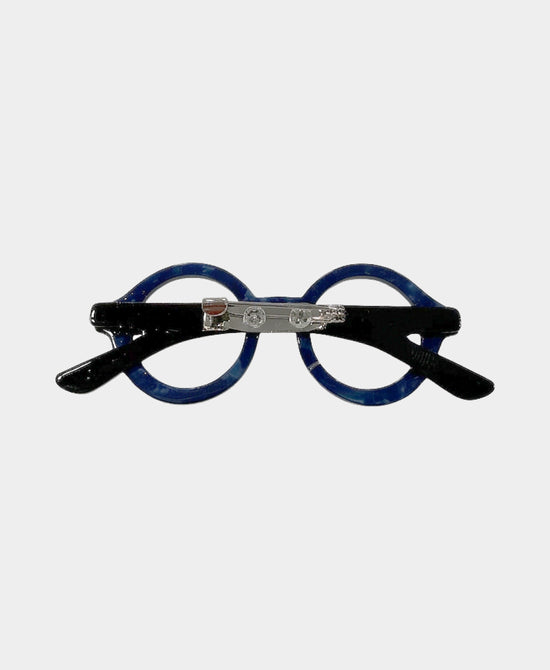 
Resin Round Glasses Brooch in BLUE/BLACK view 2