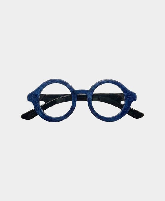 
Resin Round Glasses Brooch in BLUE/BLACK view 1