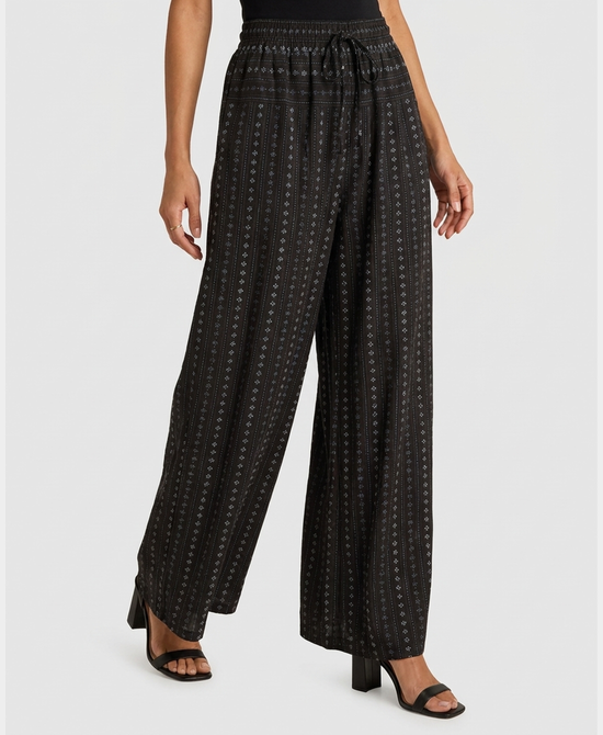 
Floral Print Barrel Pants in BROWN MULTI view 1