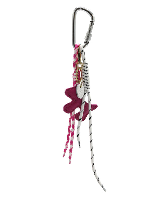 
Faux Leather Dog Bag Charm/Keychain in PINK view 1