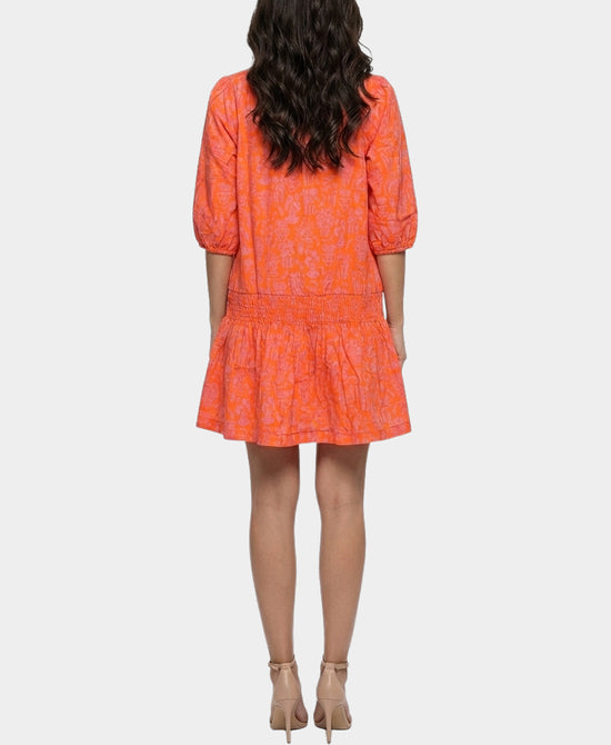 
Printed Mini Dress in ORANGE MULTI view 2