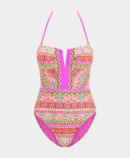 
Printed One-Piece Swimsuit in MULTI view 1