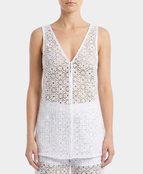 
Crochet Top/Swim Cover-Up in WHITE view 1