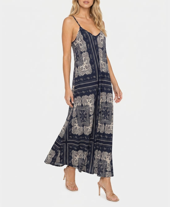 
Bandana Print Maxi Dress in NAVY view 1
