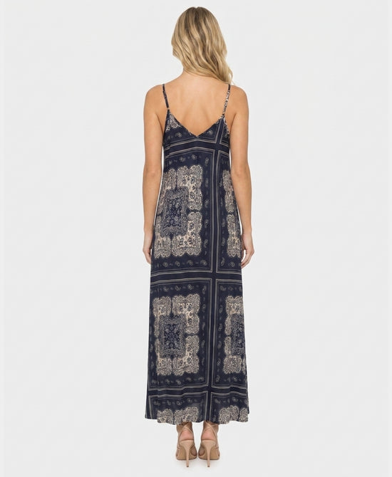 
Bandana Print Maxi Dress in NAVY view 2