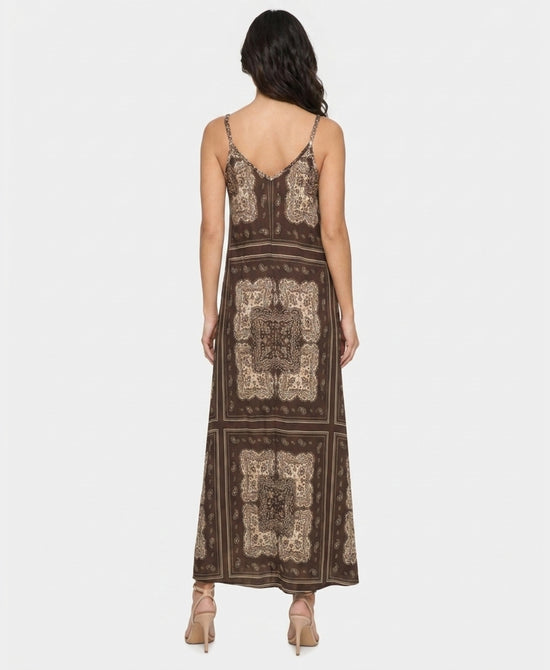 
Bandana Print Maxi Dress in BROWN view 2