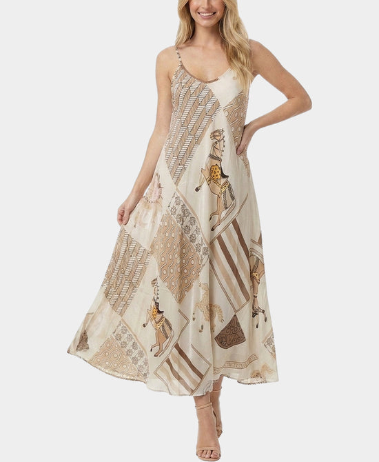 
Horse Print Maxi Dress in BEIGE view 1