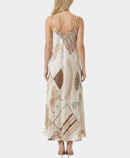 
Horse Print Maxi Dress in BEIGE view 2