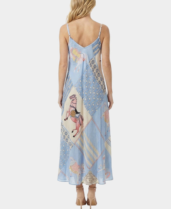 
Horse Print Maxi Dress in LIGHT BLUE view 2
