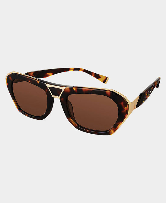 
Rectangle Tortoise Sunglasses in BROWN TORTOISE/GOLD view 1