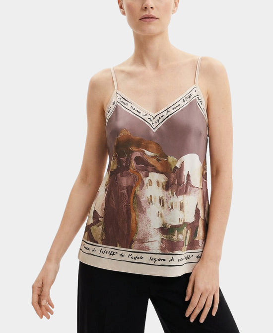 
Art-Inspired Scenic Print Tank in TAUPE view 1