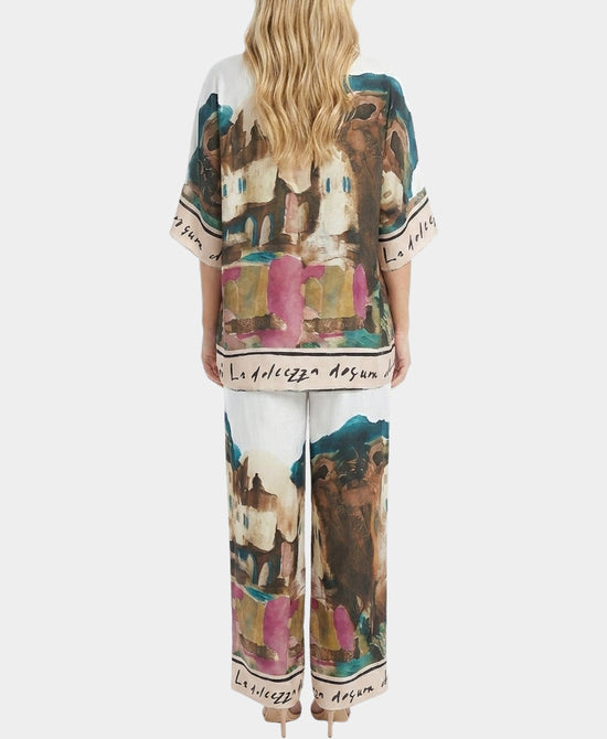 
Coastal Print Blouse & Pants Two-Piece Set in WHITE MULTI view 2