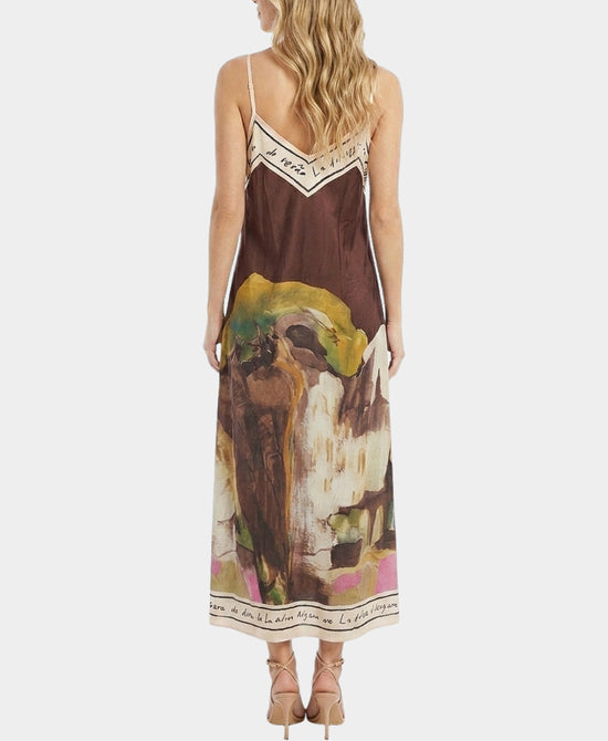 
Art-Inspired Scenic Print Maxi Dress in BROWN view 2