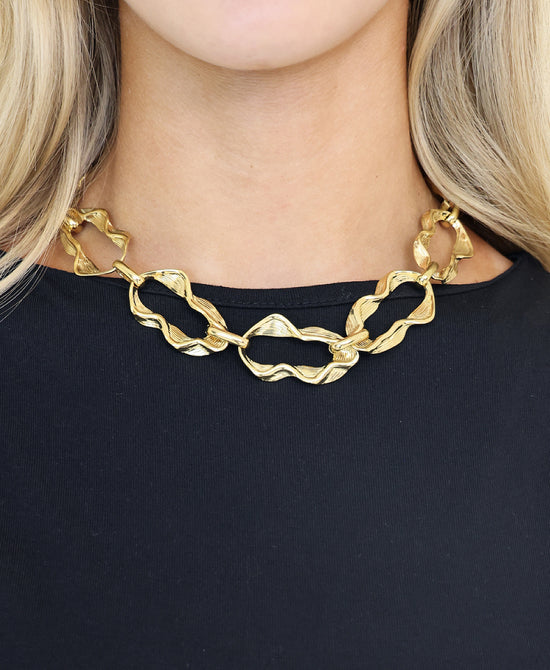 
Textured Chain Necklace in GOLD view 1