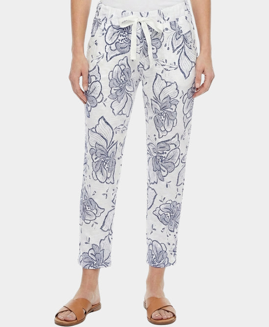 
Floral Print Pants in WHITE/BLUE view 1