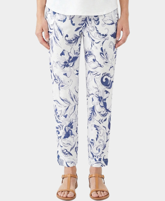 
Swirl Print Pants in WHITE/BLUE view 1