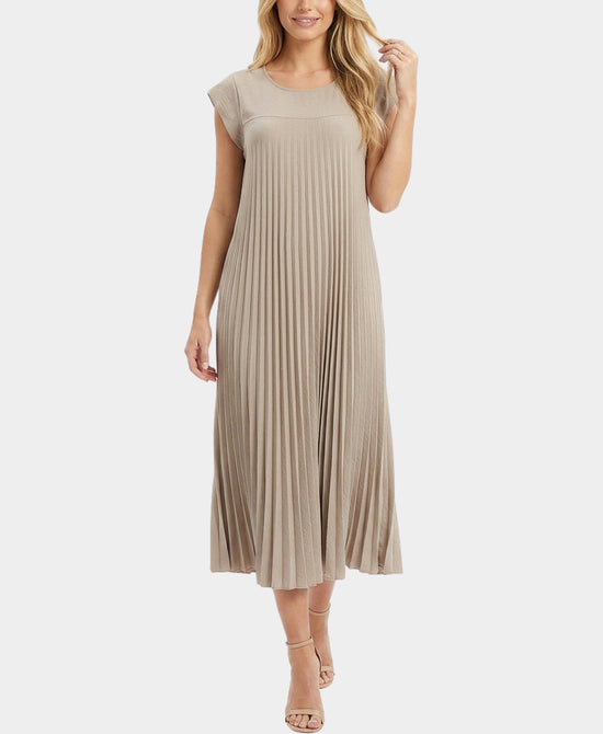 
Pleated Maxi Dress in LIGHT TAUPE view 1