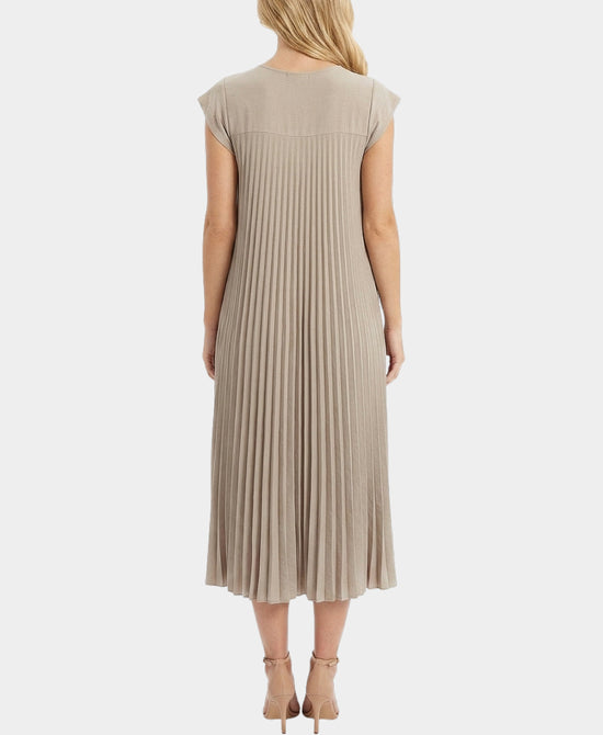 
Pleated Maxi Dress in LIGHT TAUPE view 2