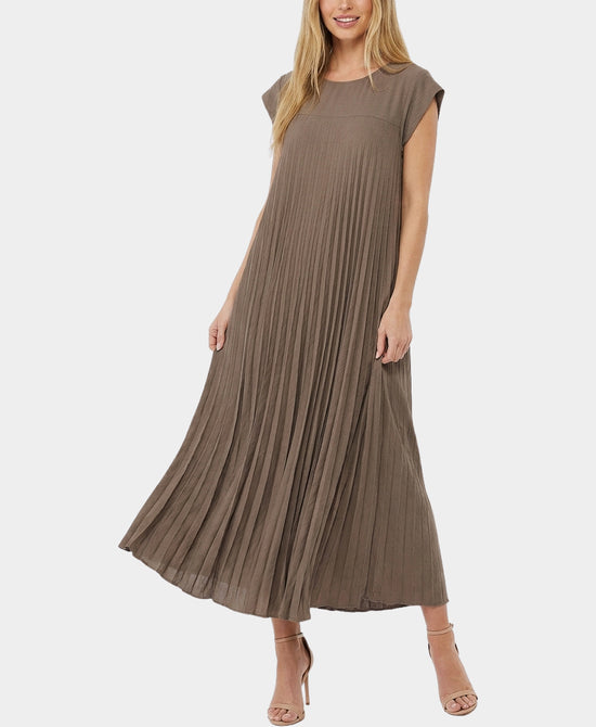 
Pleated Maxi Dress in DARK TAUPE view 1