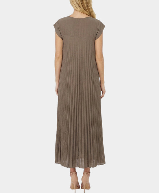 
Pleated Maxi Dress in DARK TAUPE view 2