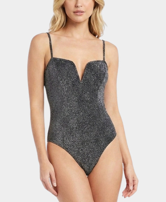 
Shimmer One Piece Swimsuit in BLACK SHIMMER view 2