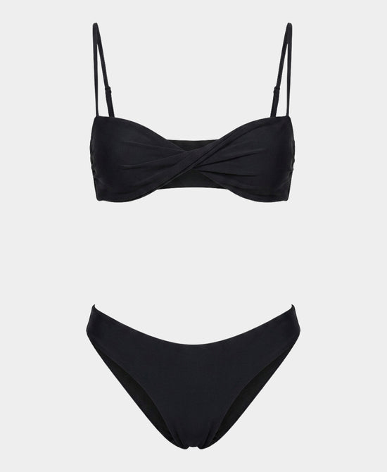 
Twist Top Bikini- 2 Pc Set in BLACK view 2