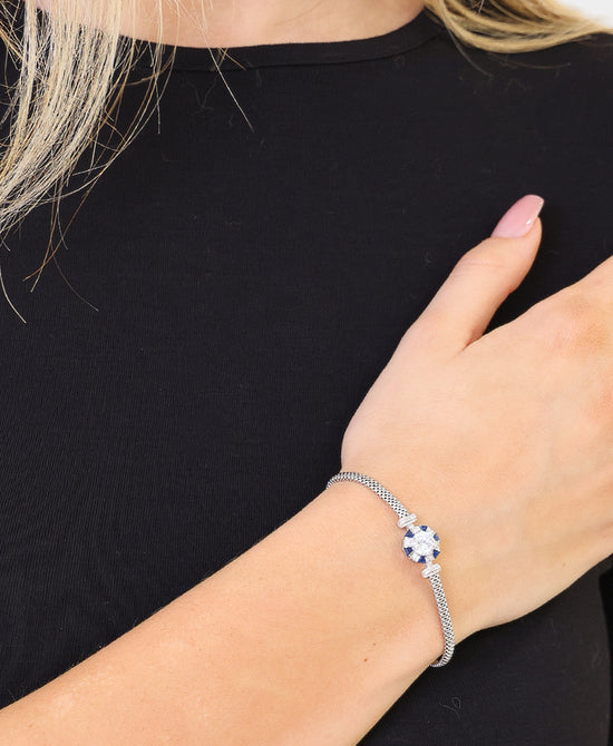 
Sterling Silver Tennis Bracelet in SILVER/BLUE view 1