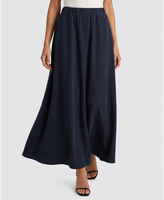 
Faux Suede Maxi Skirt in NAVY view 1
