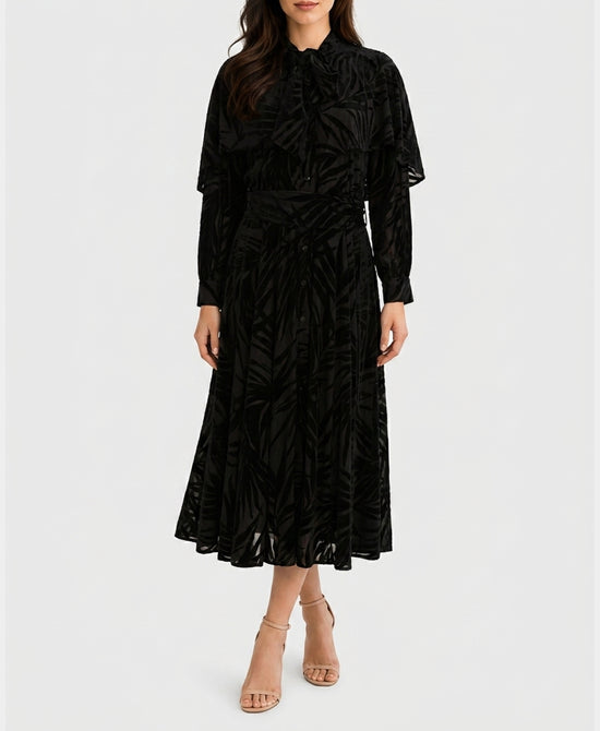 
Burnout Velvet Maxi Dress in BLACK view 1