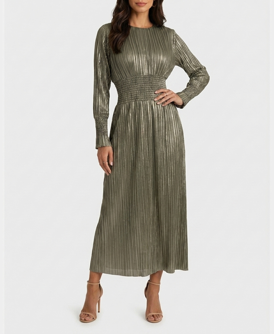 
Metallic Maxi Dress in GREY/GOLD view 1