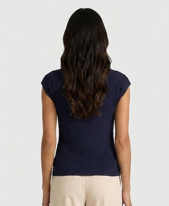 
Textured Knit Top in NAVY view 2