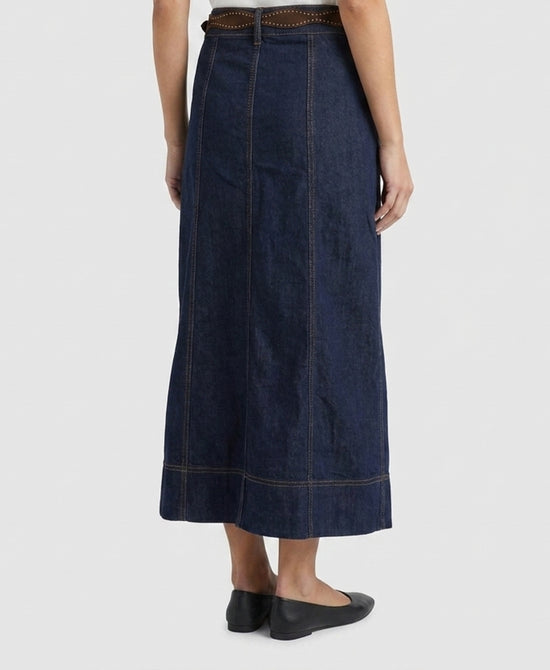 
Denim Maxi Skirt in BLUE view 2