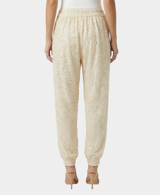 
Embroidered Pants w/ Sequins in IVORY view 2