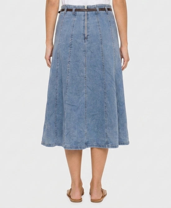 
Denim Midi Skirt in BLUE view 2