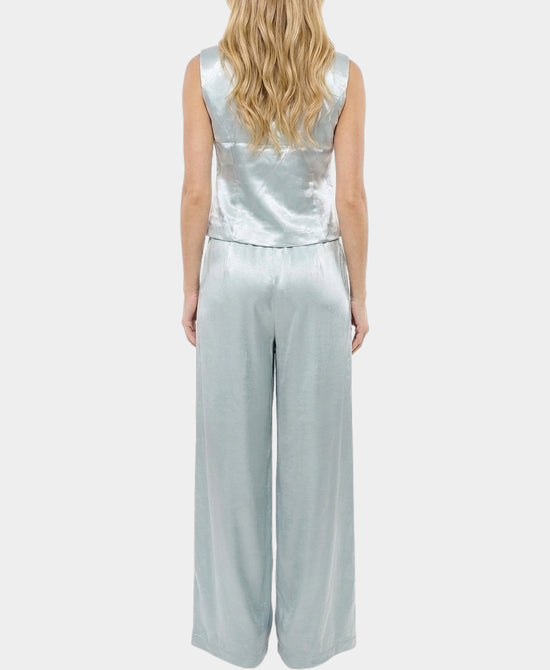 
Satin Vest & Pants Set - 2 Pc Set in BLUE view 2