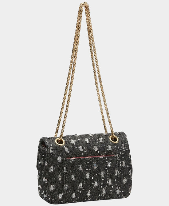 
Denim Crystal Evening Bag in BLACK view 2