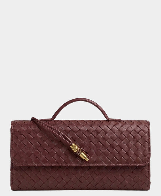 
Woven Handbag in BURGUNDY view 1