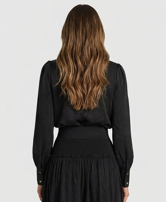 
Banded Waist Blouse in BLACK view 2