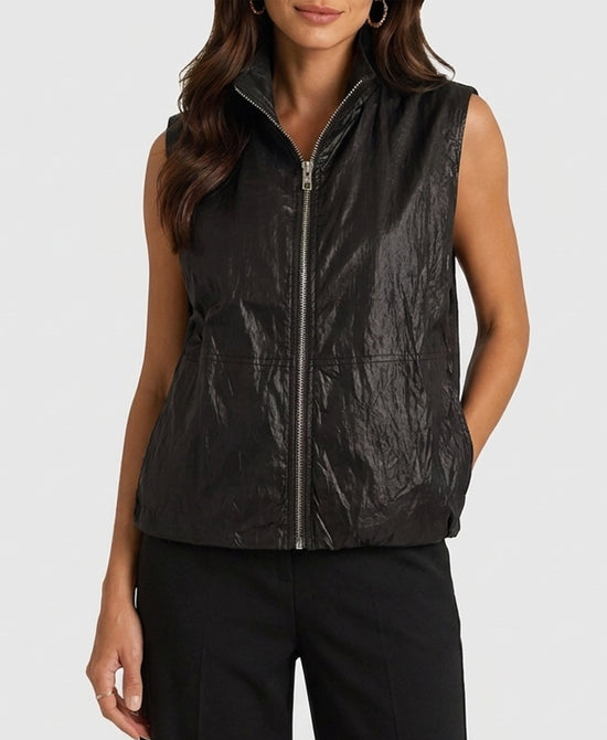 
Faux Leather Vest in BLACK view 1